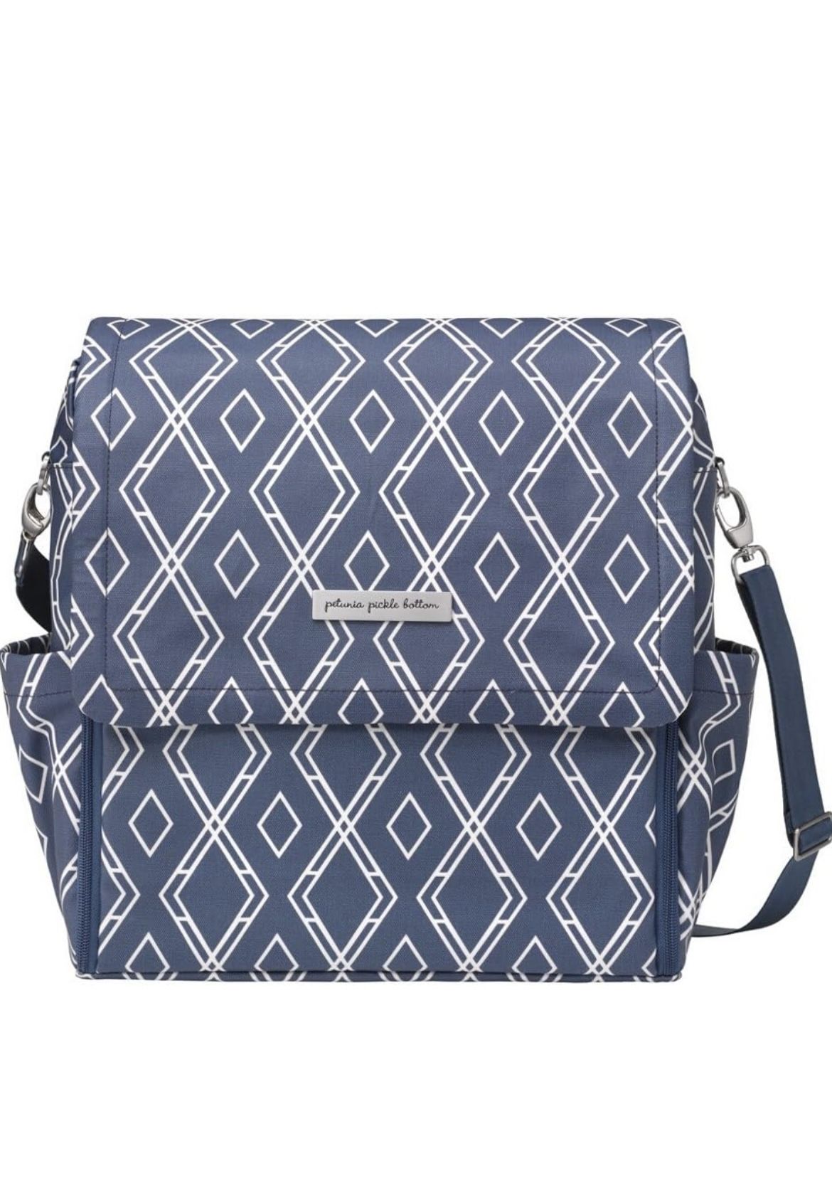 Petunia pickle bottom blue diamond coated canvas boxy backpack