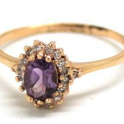 Ladies Amethyst/Diamond Ring