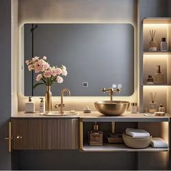 LED Frameless Anti-Fog Bathroom Mirror (Brand New!)