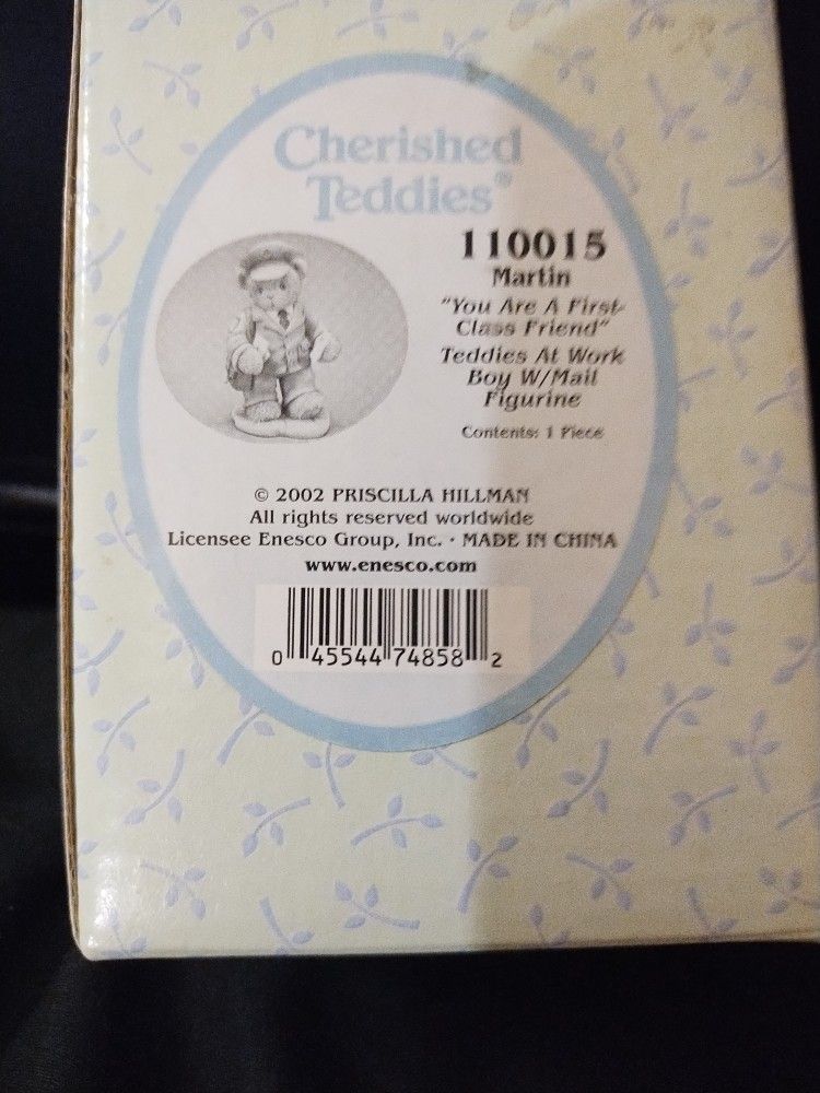 Cherished Teddies Martin Boy With Mail Figurine