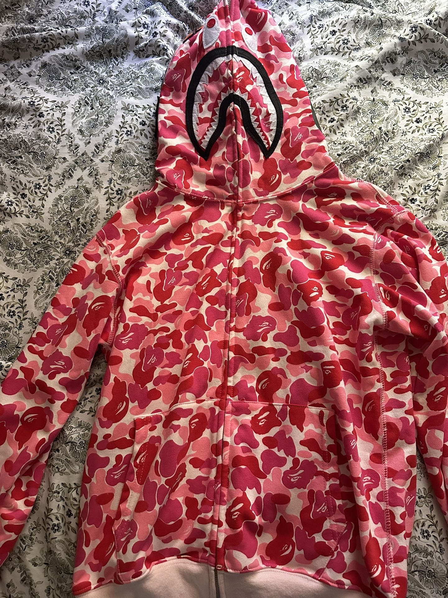 Bape Pink ABC Camo Shark Hoodie Full Zip Bapesta Pharrell Bathing Ape
