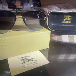 Burberry Aviator Sunglasses With Case And Box