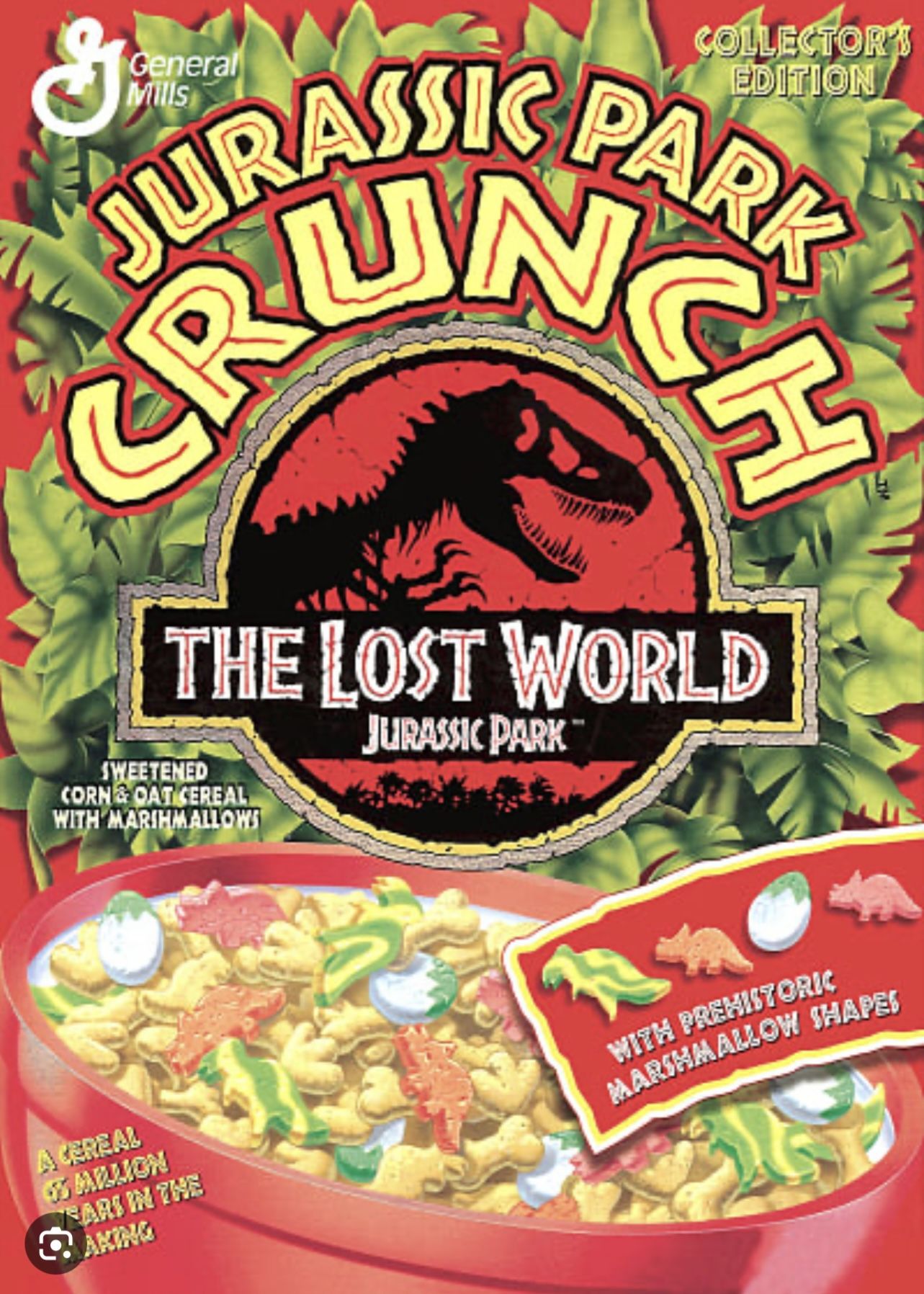 Vintage JURASSIC PARK CRUNCH - 1997 - General Mills. - FULL BOX