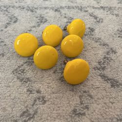 6 Yellow Knobs - Dresser, Cabinet. 