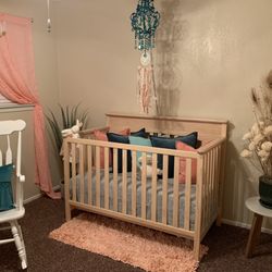 Light Wood Baby Crib