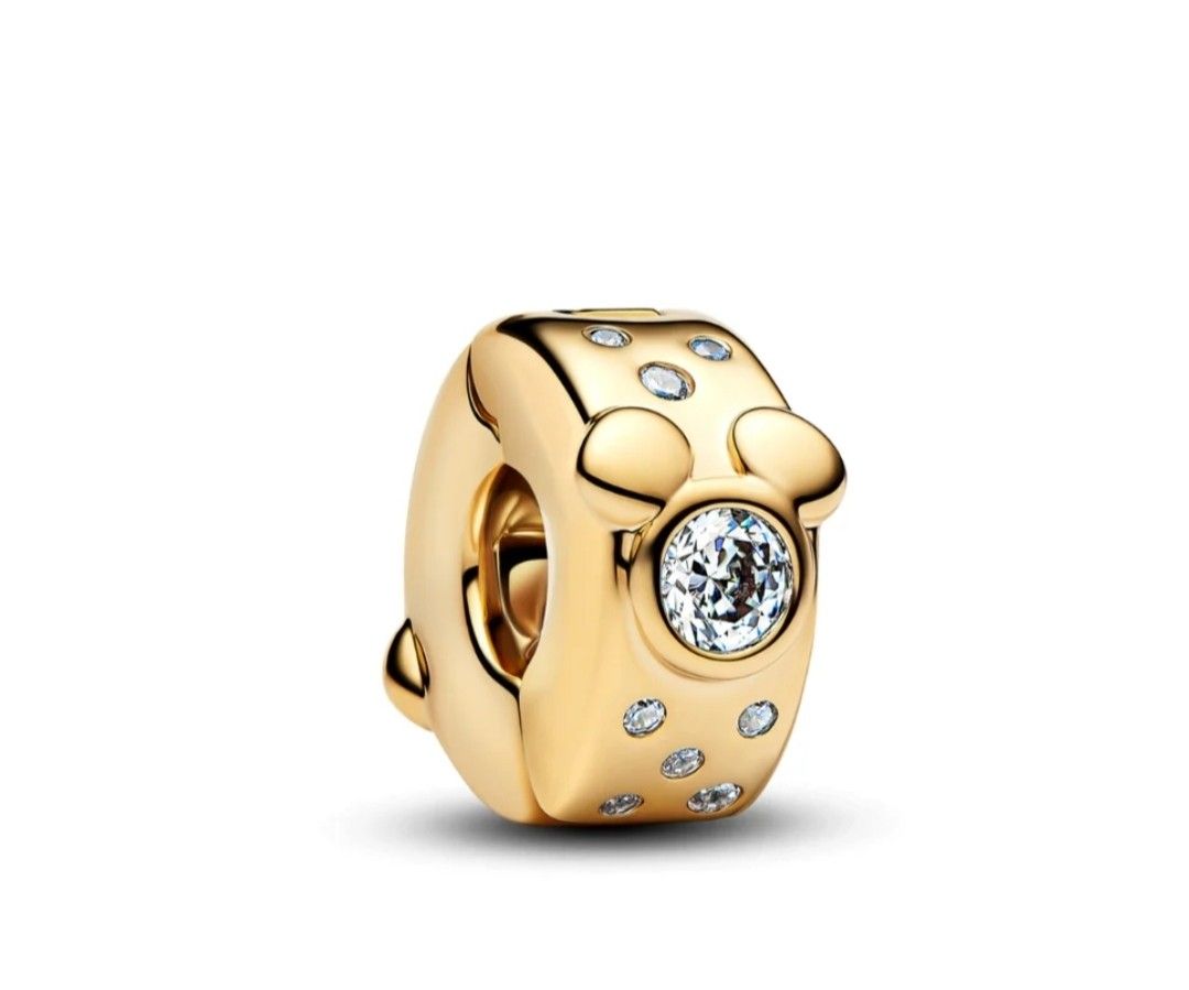 Pandora Disney Mickey and Minnie Clip Charm s925 14k gold plated for bracelet 