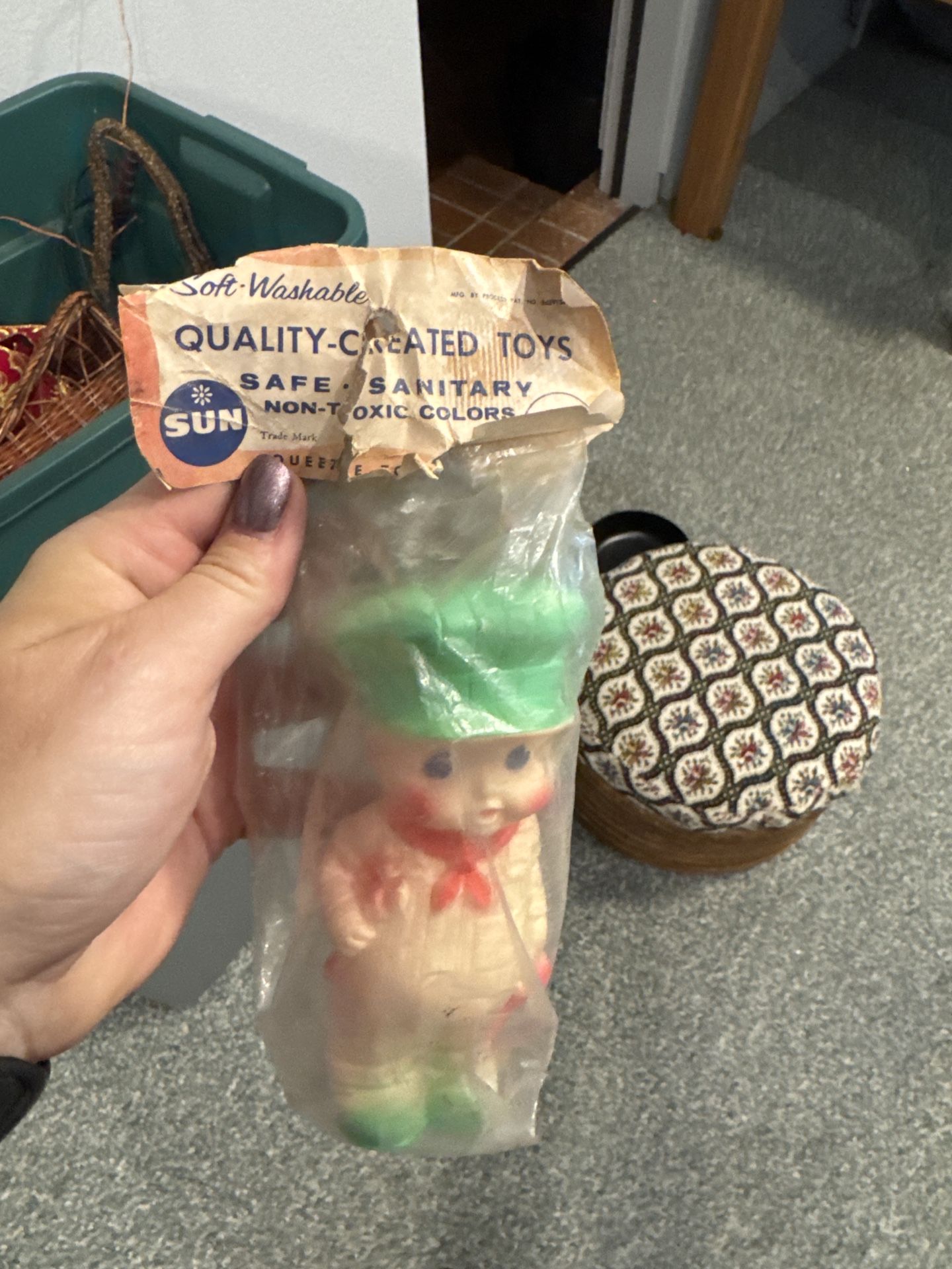 Vintage Sun Rubber Squeak Toy In Original Packaging
