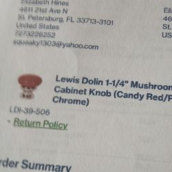  6 Lewis Dolan Mushroom Cabinet Knobs