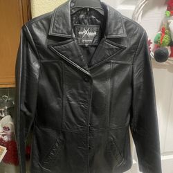 Leather Jacket  Woman’s Jacket Size Ml. Like New 