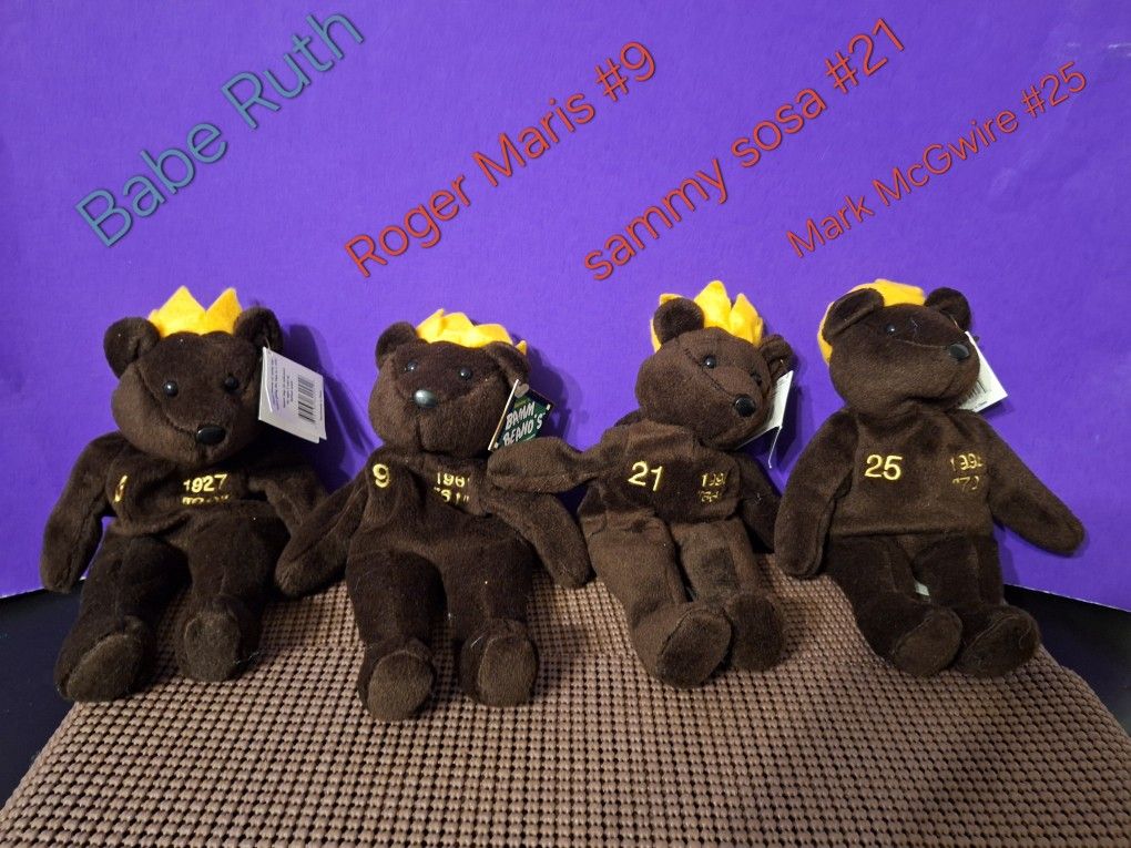 1998 Bamm Beanos Ruth Maris Sosa McGwireBears Set-$35.00
