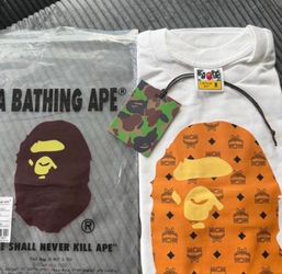 BAPE x MCM Ape Head Tee (White) – Size M – Brand New w/ Tags