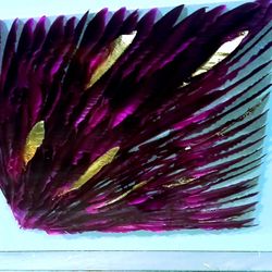 Framed Deco Feathers /Deep Plexi Frame