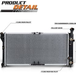 M-AUTO Aluminum OE Style Radiator Compatible with 1994 1995 94 95 Lumina Regal Cutlass Supreme 3.1L 3.4L 3.8L Engines Automatic Transmission 1-5/16" I