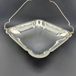 Vintage English Silver-Plate Bride’s Basket – Mid-Century