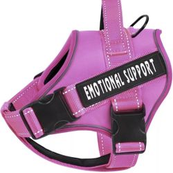 Emotional Support Dog Vest Harness with Reflective Straps Top Handle Pink XXL