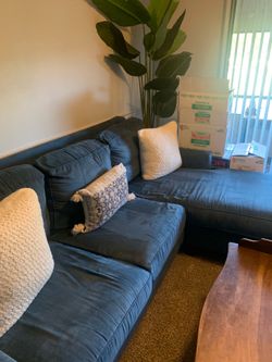 Blue L Sectional Couch