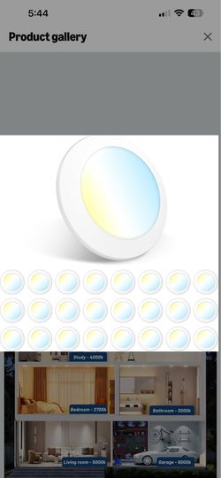 Amico 24 Pack 5/6 Inch LED Disk Lights, Dimmable Flush Mount Ceiling/Recessed Disc Light, 2700K/3000K/4000K/5000K/6000K Selectable, 15W=110W, 1100LM, 