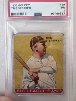 1933 Goudey Tris Speaker Baseball Card