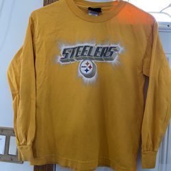 Reebok Steelers Medium Long Sleeve Shirt Yellow