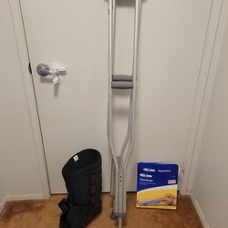 Crutches, boot, waterproof protection for cast and bandages