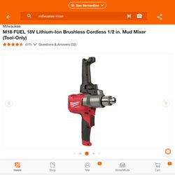 MILWUAKEE M18 FUEL BRUHLESS VARIABLE SPEED MIXER NEW TOOL ONLY