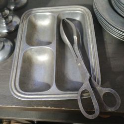 Pewter Fork N Spoon Set With Tray