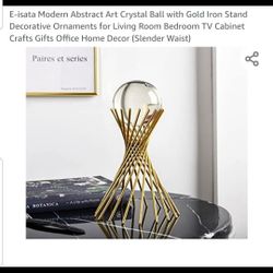 Crystal ball With Gold Iron stand For Tabletop (New in Box)(firm on Price)(no Lower Price 