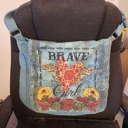Denim Hand Painted Purse