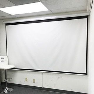 (Brand New) $60 Manual 100” 16:9 Projector Screen Manual Pull Down Matte White Viewing Area: 87x49”