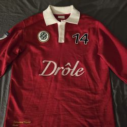 Drôle de Monsieur Long Sleeve Rugby Shirt Red