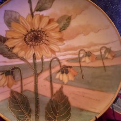 Limoges Sunflower Cabinet Plate