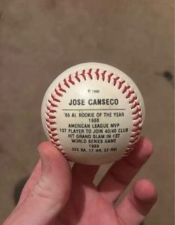Jose Canseco Commemorative Baseball 1990