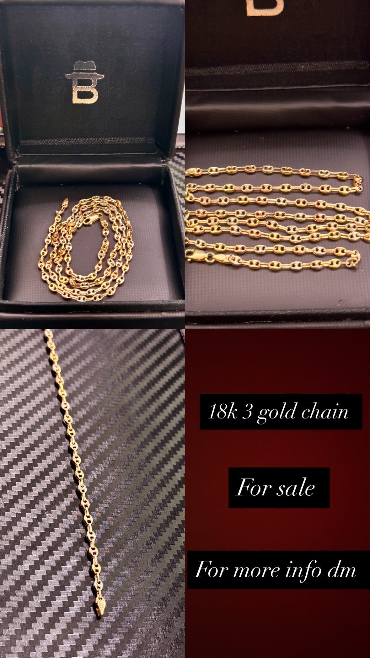 18k Gucci 3 Gold Chain