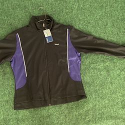 Reebok BLACK ZIP UP TRACK TECH JACKET ACTIVE SPORTS WEAR