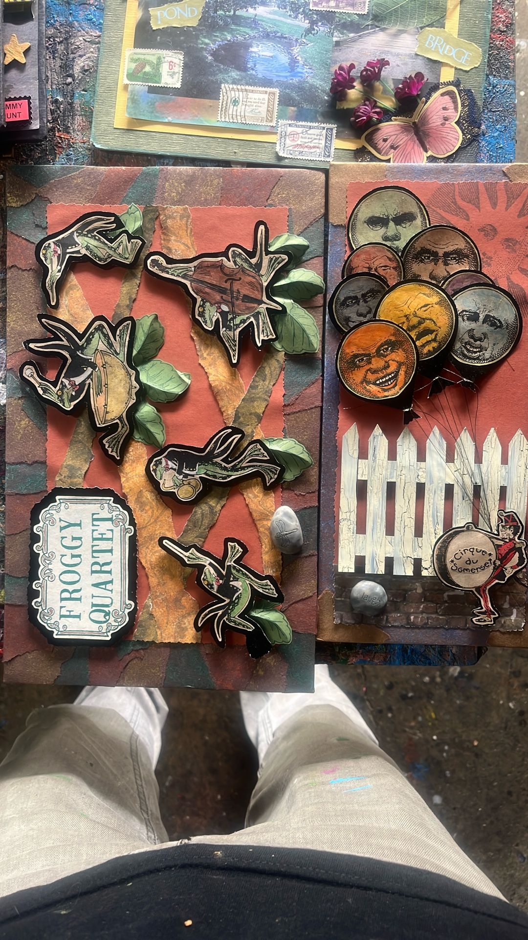 Collage Mixed Media Scrapbook set of 8