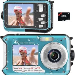 New 4K Underwater Camera 11FT Waterproof Camera with 32GB Card