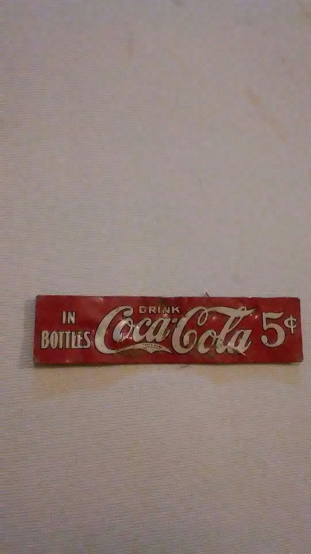 Old Coca-Cola metal tag