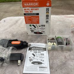 New/Open Box WARRIOR 80 Piece Rotary Tool Kit- Unused, Full Accessory Kit, 1/8” Shank Bits