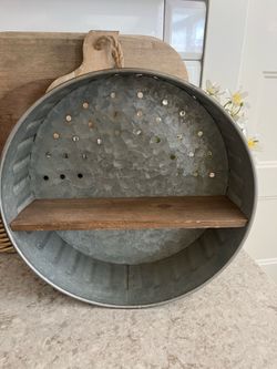 Round galvanized shelf $15