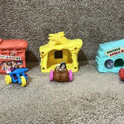 VTG Lot of 3 Mcdonalds 1993 Flinstones Happy Meal cars Toy S Aurus Bedrock Dino