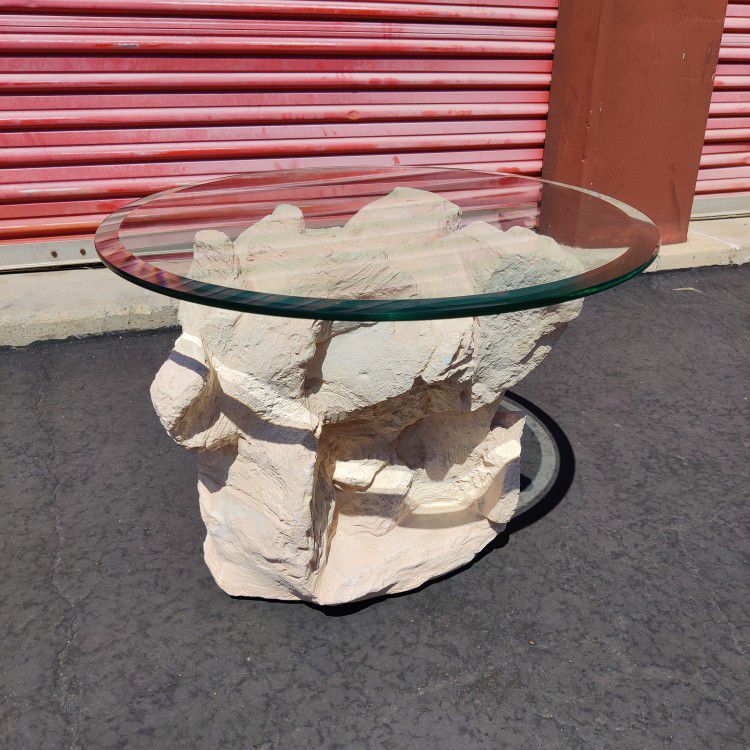 Vintage Sculptured Side Table By Sirmos