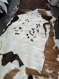 Natural Cowhide Rug Brown and White