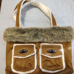 Bath & Body Faux Suade And Sherpa Handles and Fur