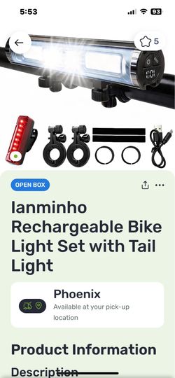 Bike Light Set, New, Rechargeable.  See All Photos.