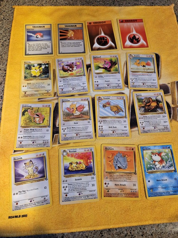 Pokemon Jungle Lot Pikachu Eevee Jigglypuff Dodrio Lickitung Persian Taurus