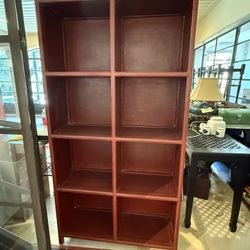 Red Wood 8 Cube Bookshelf