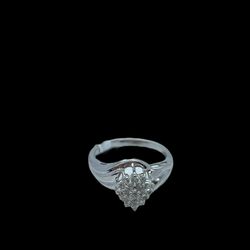 Diamond Ring White Gold 10K