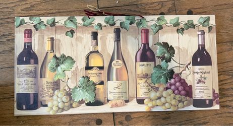 Decorative Wine-Themed Wooden Wall Plaque