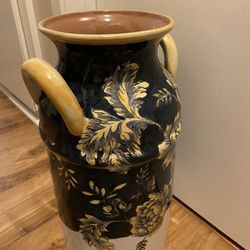 Tall Floral Floor Vase Vintage