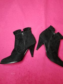 Black Ankle Heel Boots Size 8